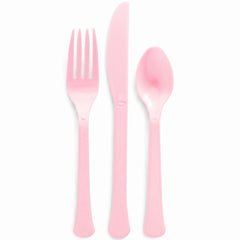 Pink Heavyweight Plastic Cutlery Set - 7.5 in. - 24 Count