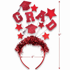 Sparkling Red Graduation Headband with Stars