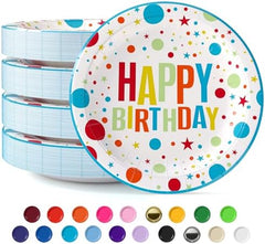 9 in. Birthday Print Paper Plates | Case of 20 (1000 Ct.)