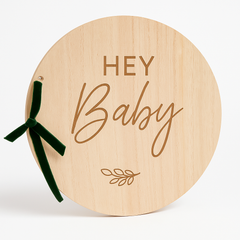 Ginger Ray "Hey Baby" Wooden Guest Book for Baby Shower