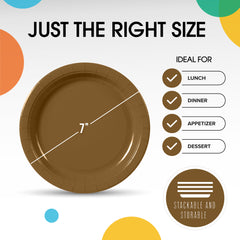 7 In. Bronze Paper Plates - 20 Ct.