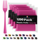 Heavy Duty Cerise Plastic Forks | Case of 1200