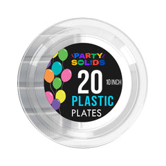 10 In. Clear Plastic Plates - 20 Ct.