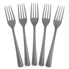 Heavy Duty Silver Plastic Forks - 7.5 in. | 100 Count