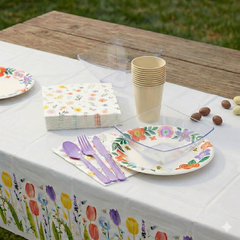 67 Pcs Floral Easter Party Kit - For 8 Guests