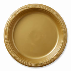 Gold 7" Solid Plastic Plates - 50ct