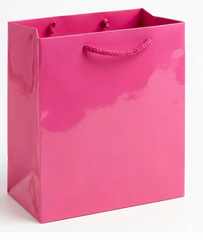 Glossy Bright Pink Gift Bag - Medium Size