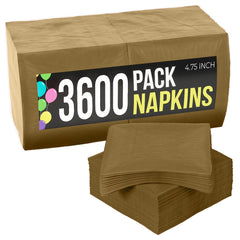 Gold Beverage Napkins - 4.75 in. x 4.75 in. | Case of 3600