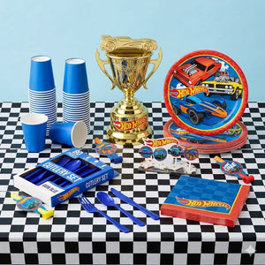 133 Pcs Hot Wheels Birthday Party Mid Kit - For 8 Guests
