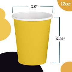 12 Oz. Yellow Paper Cups | 20 Count