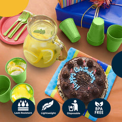 12 Oz. Lime Green Plastic Cups | 16 Count