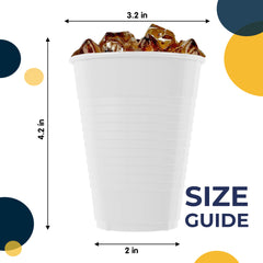 12 Oz. White Plastic Cups | 50 Count