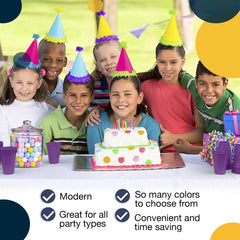 12 Oz. Purple Plastic Cups | 16 Count