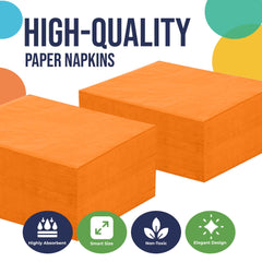 Orange Luncheon Napkins - 6.75 in. x 6.75 in. | Case of 3600