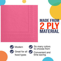 Cerise Beverage Napkins | 20 Count