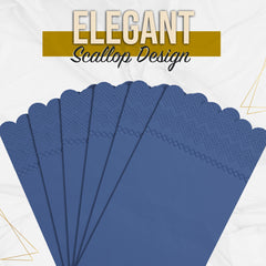 3 Ply China Blue Scalloped Napkins - 20 Ct.
