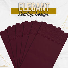 3 Ply Wine Berry Scalloped Napkins - 20 Ct.
