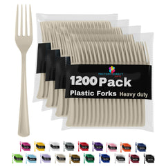 Heavy Duty Ivory Plastic Forks | Case of 1200
