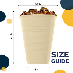 12 Oz. Ivory Plastic Cups | 50 Count