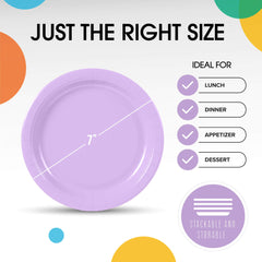 7 In. Lavender Paper Plates | Case of 1000