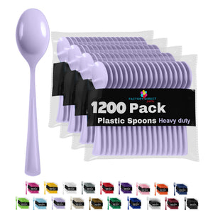 Heavy Duty Lavender Plastic Spoons - 7 in. | Case of 1200