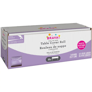 Lavender Plastic Table Cover Roll with Cutter - 54 x 126 ft
