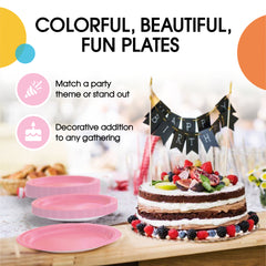 9 In. Pink Paper Plates - 20 Ct.