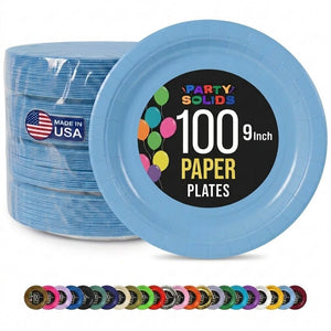 9 in. Light Blue Paper Plates | 100 Count