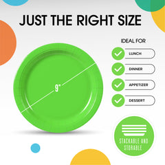 9 In. Lime Green Paper Plates - 20 Ct.