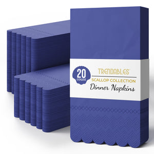 3 Ply Periwinkle Scalloped Napkins - 13 in. x 15.7 in. - 20 Ct.