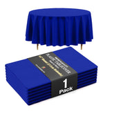 120 In. Premium Round Dark Blue Plastic Table Cover