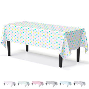 Multi Colored Polka Dot Plastic Table Cover | 54 in. x 108 in.