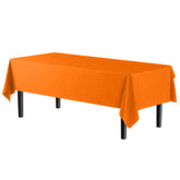 Orange Plastic Table Cover - 54 In. x 108 In.