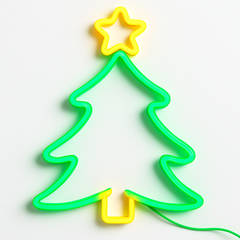 Christmas Tree Green Light-Up Wall Sign