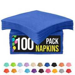 Dark Blue Beverage Napkins | 100 Count
