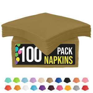 Gold Beverage Napkins - 4.75 in. x 4.75 in. | 100 Count