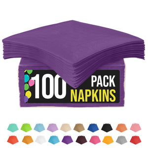 Purple Luncheon Napkins | 6.75 in. x 6.75 in. | 100 Count