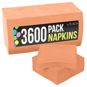 Peach Beverage Napkins - 4.75 in. x 4.75 in. | Case of 3600