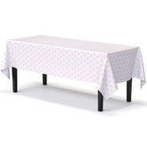 Pink Polka Dot Plastic Table Covers | 12 Pack - 54 In. x 108 In.
