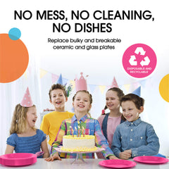 9 In. Cerise Plastic Plates | 8 Count