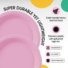 7 In. Pink Plastic Plates | Case of 600