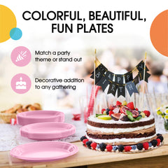 10 In. Pink Plastic Plates | 50 Count