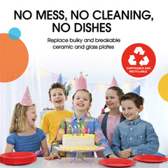 9 In. Red Plastic Plates | 50 Count