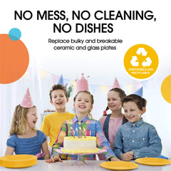 10 In. Yellow Plastic Plates | 100 Count