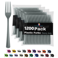 Heavy Duty Silver Plastic Forks | Case of 1200