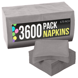 Silver Luncheon Napkins - 6.75 in. x 6.75 in. | Case of 3600