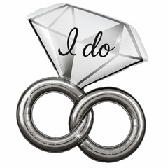 Giant Foil Wedding Ring Balloon with "I Do" Design