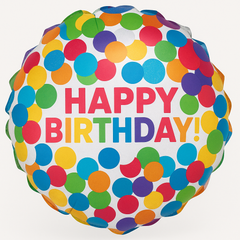 Rainbow Confetti Happy Birthday Foil Balloon