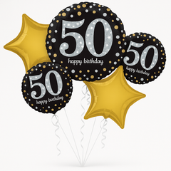 Sparkling 50th Birthday Foil Balloon Bouquet