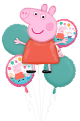 Peppa Pig Foil Balloon Bouquet - 5 Piece Set